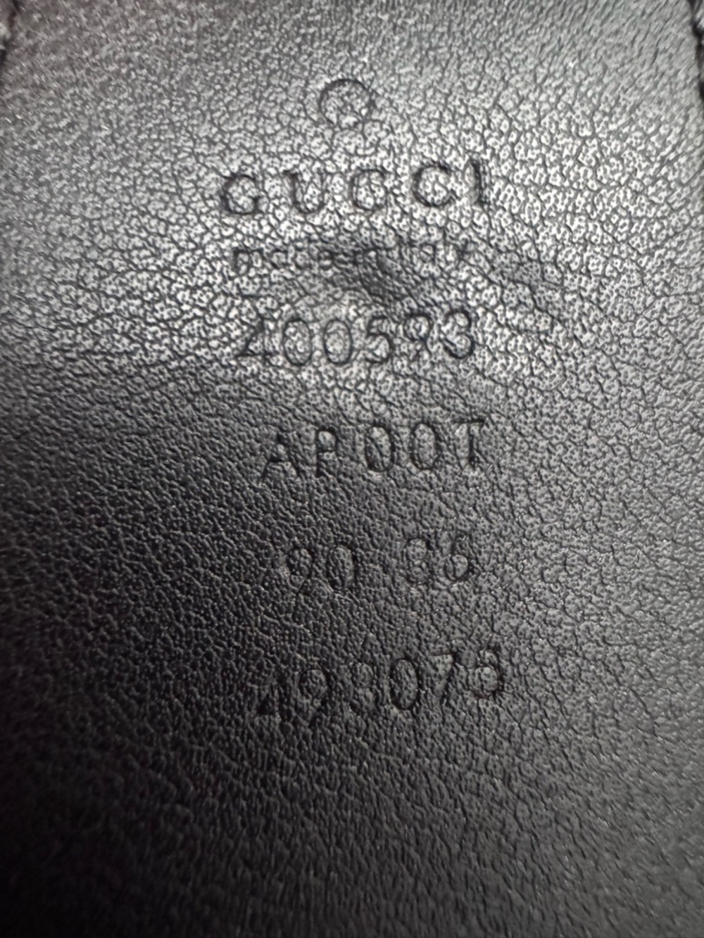 Gucci Black Leather Belt with Gold Double G Buckle with COA - Picture 2 of 5